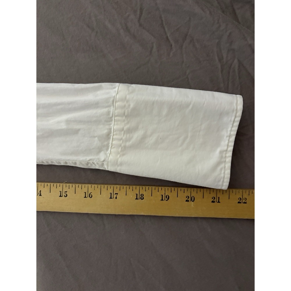 Ralph Lauren Ruffled Front Blouse Women's Size 4 White Long Sleeve Button - Picture 6 of 7